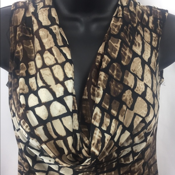 HKR BROWN AND BEIGE WOMAN SLEEVELESS TOP - Picture 2 of 4